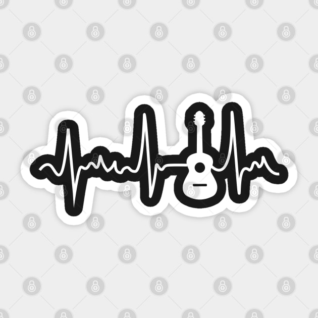 Acoustic Guitar Heartbeat - Guitar Musician Sticker by jMvillszz